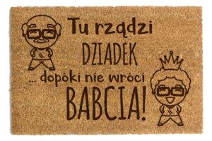Prezent na dzień babci i dziadka śmieszna wycieraczka