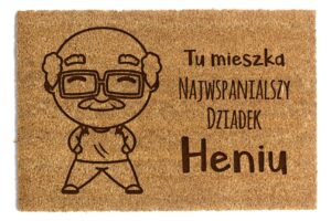 Prezent wycieraczka na dzień dziadka z imieniem