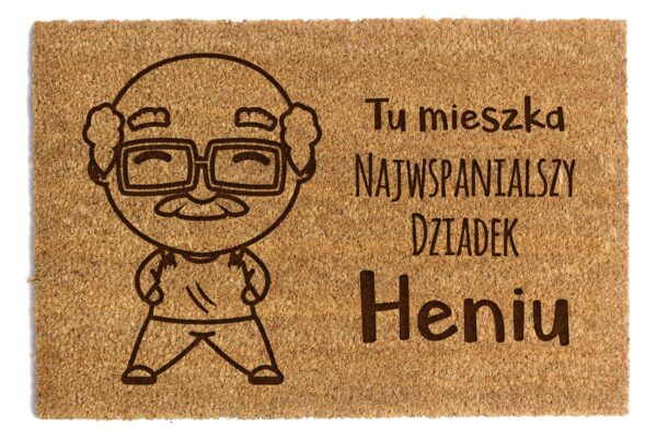 Prezent wycieraczka na dzień dziadka z imieniem