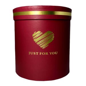 Bordowe pudełko flower box złota obwódka eleganckie pudełko prezent