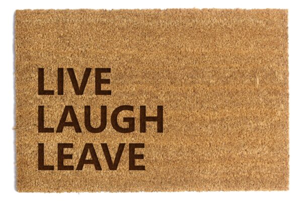 Wycieraczka prezent na parapetówkę śmieszna live laugh leave