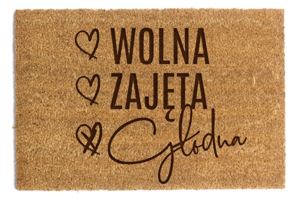 Śmieszna wycieraczka Wolna Zajęta Głodna