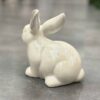 Biały zajączek ceramiczny figurka wielkanocna