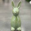 Ceramiczny Zajączek Dekoracyjny Prosty - Zielony na Wielkanoc