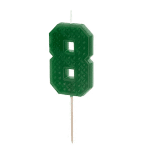 Świeczka urodzinowa lego cyfra 8 w kolorze zielonym