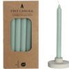 Zestaw 12 miętowych świec Tiny Candle – smukłe, eleganckie