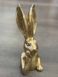 Zając złota figurka Glamour na Wielkanoc