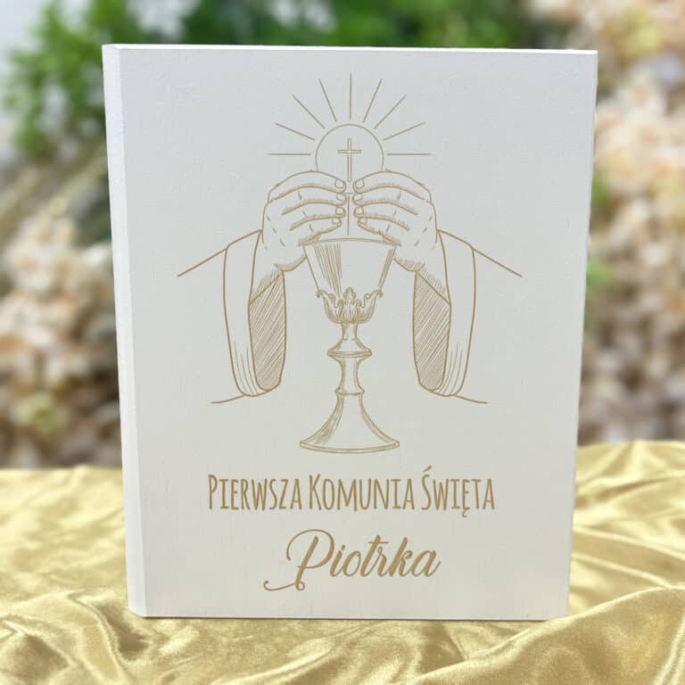 Wyjątkowa Biblia w białym, grawerowanym pudełku z indywidualną dedykacją imię personalizacja dla dziewczynki chłopca