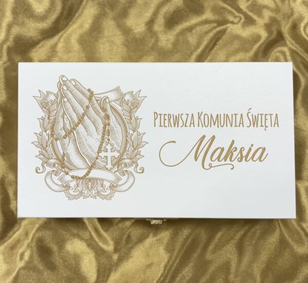 PAMIĄTKA I PIERWSZEJ KOMUNII ŚWIĘTEJ Pudełko na Pieniądze PREZENT Komunię