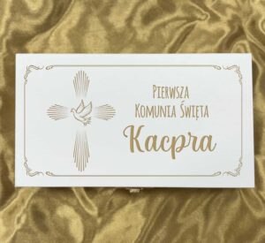 PAMIĄTKA I PIERWSZEJ KOMUNII ŚWIĘTEJ Pudełko na Pieniądze PREZENT Komunię