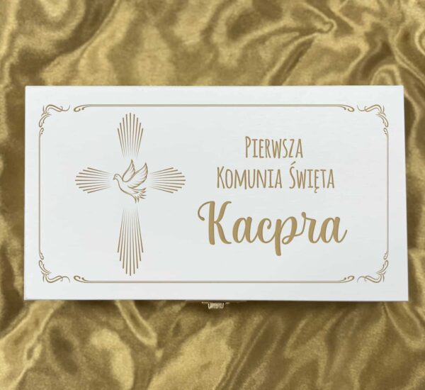 PAMIĄTKA I PIERWSZEJ KOMUNII ŚWIĘTEJ Pudełko na Pieniądze PREZENT Komunię