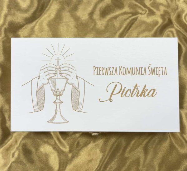 PAMIĄTKA PIERWSZEJ KOMUNII ŚWIĘTEJ Pudełko na Pieniądze PREZENT Komunię
