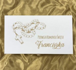 Pamiątka I Komunii Świętej Prezent Pudełko Na Pieniądze Imię Życzenia