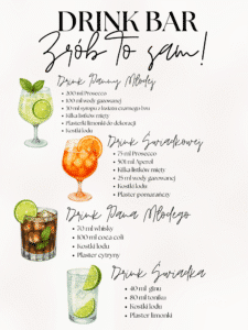 Plakat Drink Bar Na Wesele