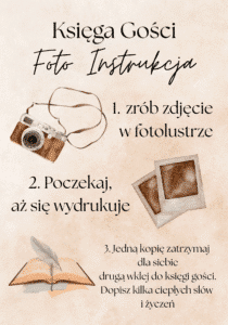 Instrukcja na wesele do fotobudki fotolustra księga gości