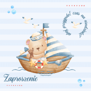 Zaproszenie urodzinowe miś marynarz