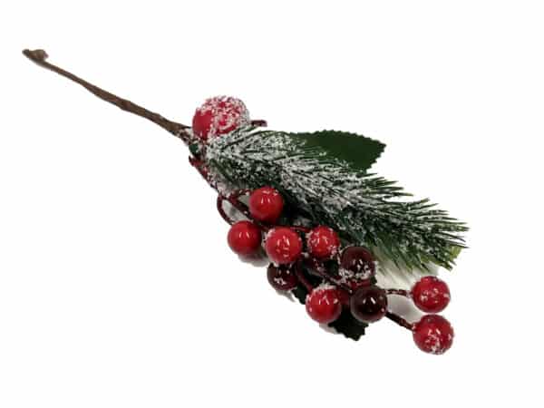 Gałązka świerku jarzębina ośnieżona szyszka Gałązka oszroniona świerk do kompozycji świątecznych wianków stroików