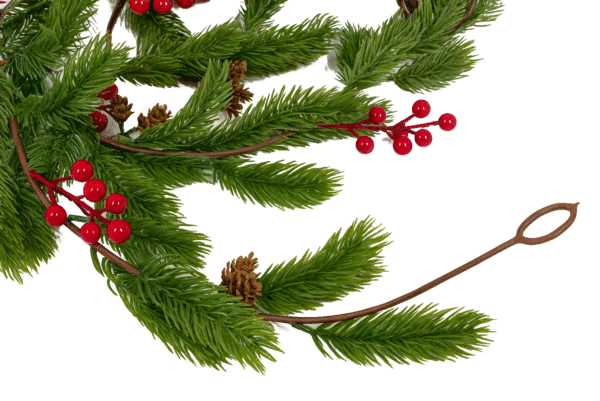 Girlanda świąteczna świerk z jarzębina Girlanda świąteczna świerkowa z jarzębiną i szyszkami