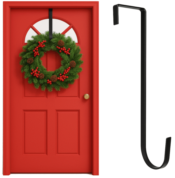 Uchwyt metalowy w kolorze czarnym na świąteczny wianek