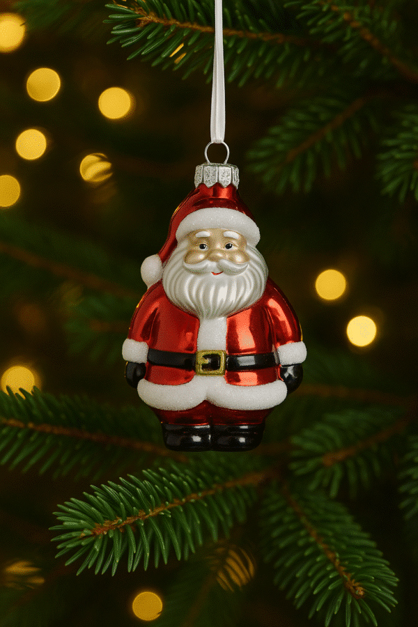 Ozdoba szklana bombka w kształcie mikołaja na choinkę