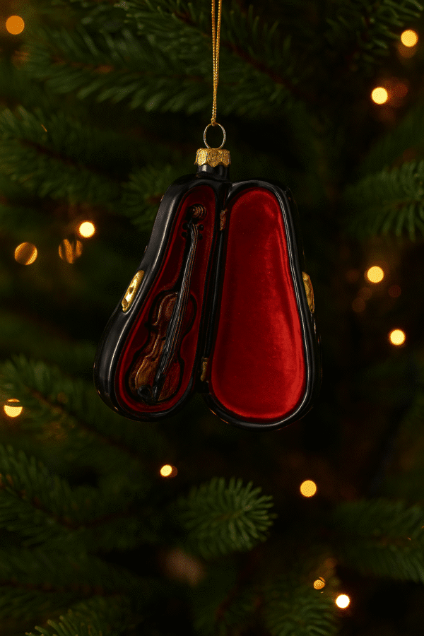 Bombka szklana skrzypce w futerale