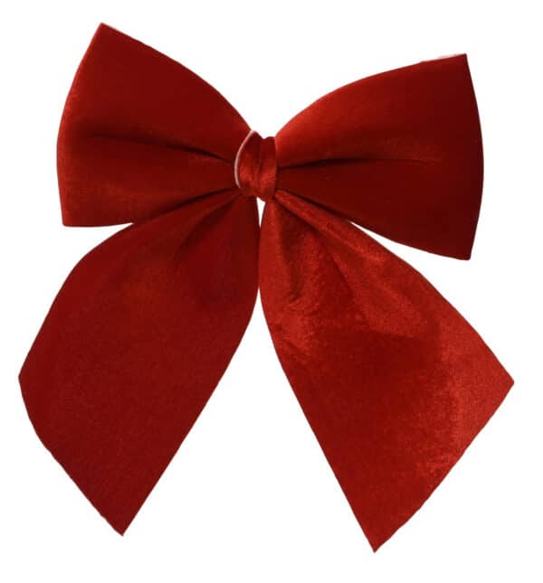 Czerwona kokarda na choinkę welurowa