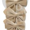 Beżowe kokardy na choinkę 3 sztuki welurowe