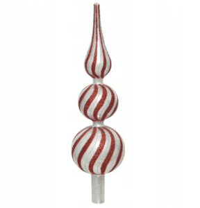 Czerwono biały szpic na choinkę 31cm