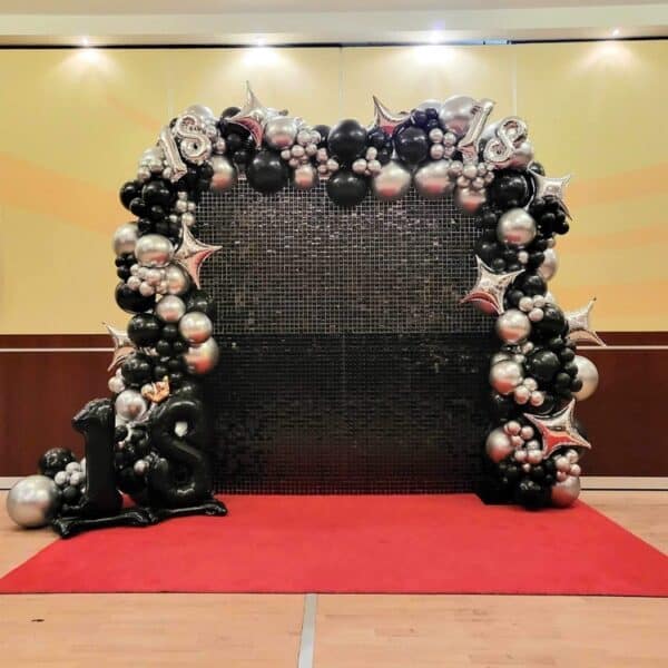 Tło Cekinowe Czarne 240 x 240cm - wynajem