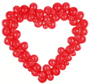 Girlanda z balonów w kształcie serca w kolorze czerwonym