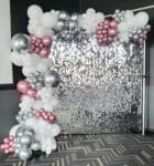 Tło Cekinowe Srebrne 240 x 240cm - wynajem