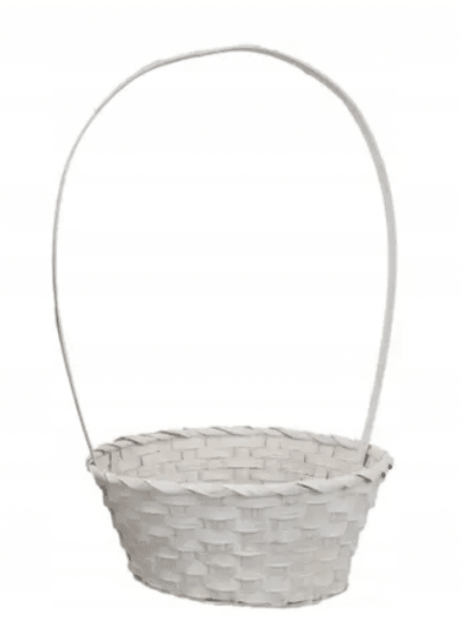 Koszyk w kolorze białym wielkanoc komunia