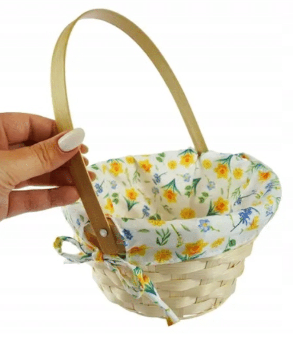 Koszyczek Wiosenny Wykładany Serwetką Wielkanoc Wiosna 25 x 19cm Koszyczek wiosenny z serwetką 25x19 cm