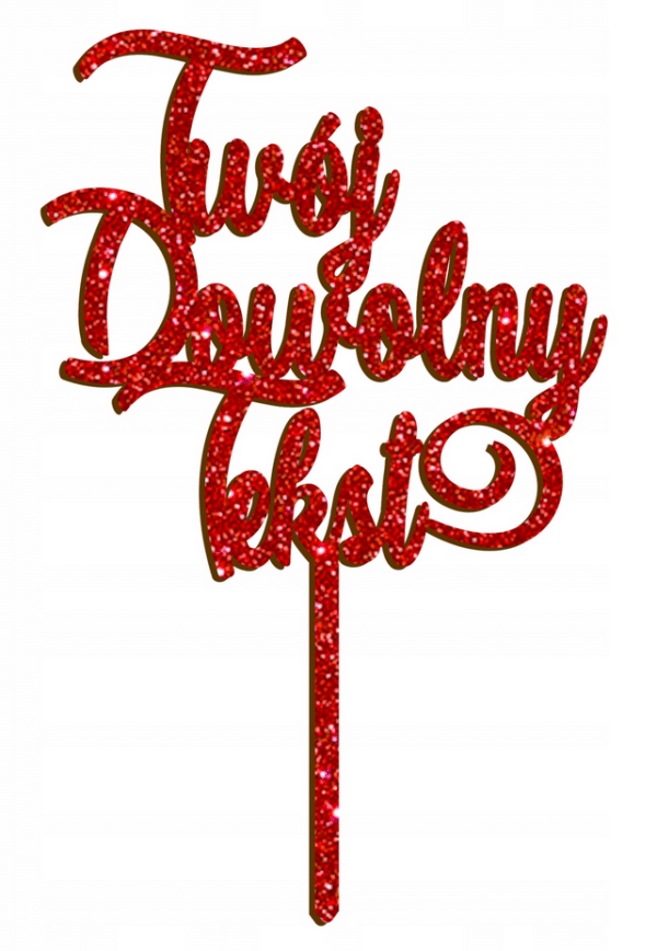 TOPPER Personalizowany Tekst Brokatowy Black Rose – Czerwony