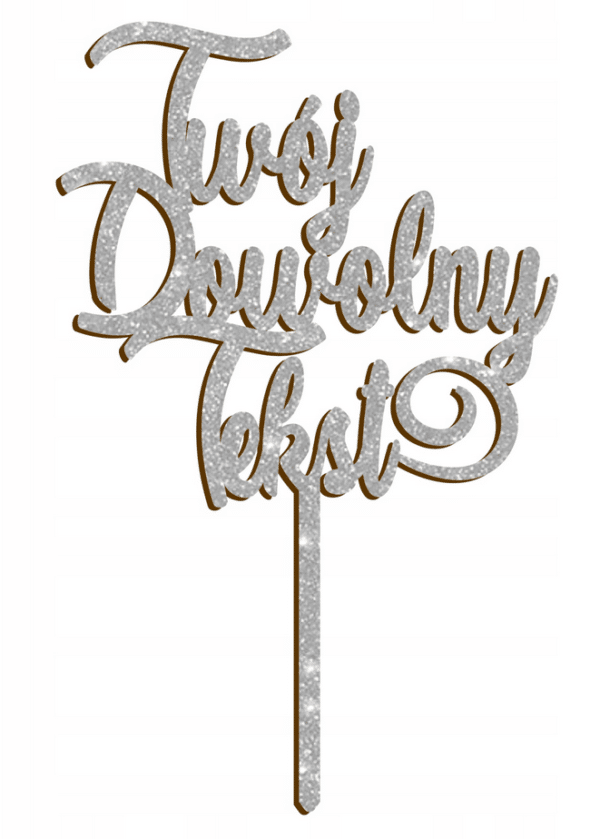 TOPPER Personalizowany Tekst Brokatowy Black Rose – Srebrny