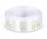 Wstążka komunijna IHS 25 mm 23 m