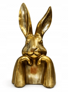 Złoty królik dekoracyjny 28 cm
