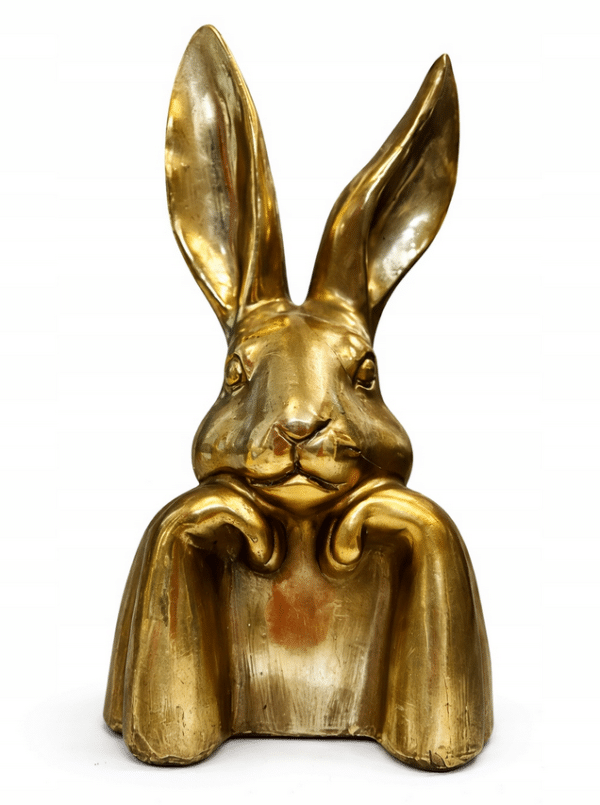 Złoty królik dekoracyjny 28 cm