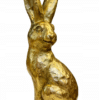 Złoty zając dekoracyjny 36,5 cm w stylu glamour. Elegancka figurka wielkanocna do domu i aranżacji wnętrz.