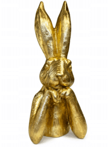 Złoty Królik Dekoracyjny Figurka Glamour Vintage Wielkanoc Ozdoba