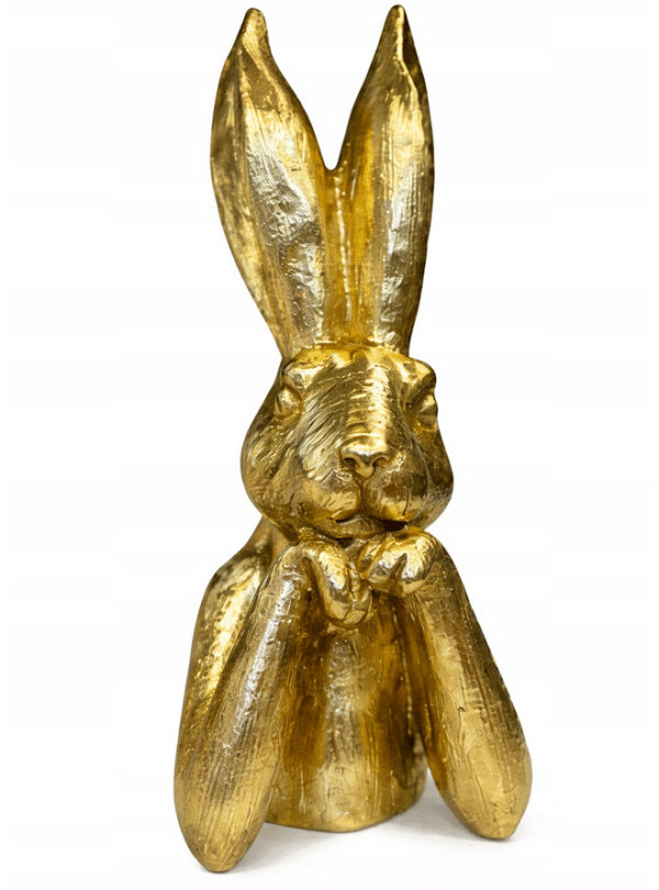 Złoty Królik Dekoracyjny Figurka Glamour Vintage Wielkanoc Ozdoba