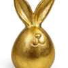 Złoty zajączek wielkanocny 12 cm w formie jajka. Elegancka dekoracja w stylu glamour do stołu i wnętrz.