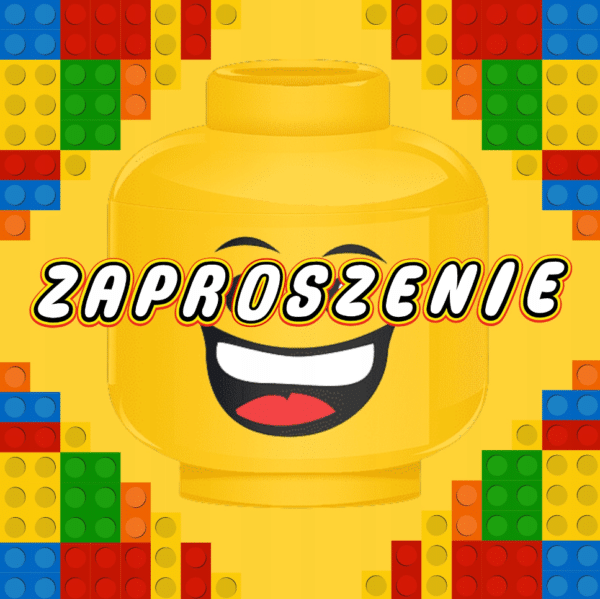 Zaproszenie kolorowe lego na urodziny