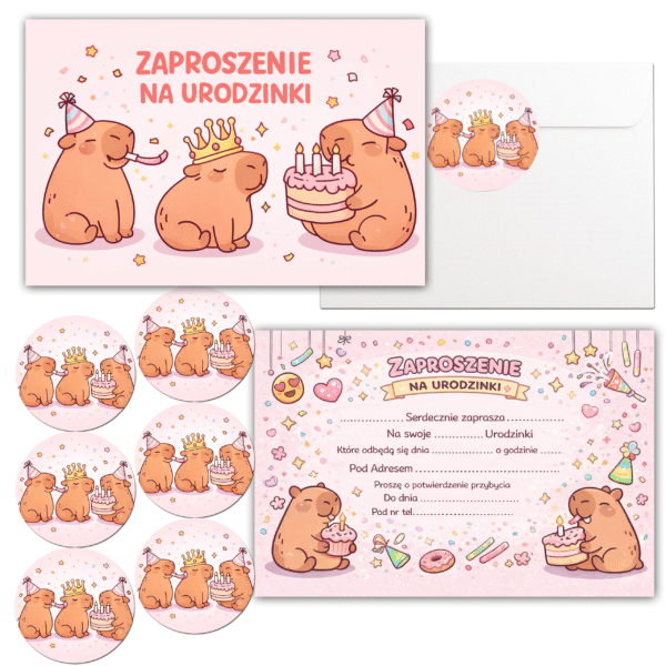 Zaproszenia Urodzinowe Kapibara