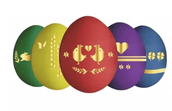 Zestaw Do Zdobienia Pisanek Wielkanoc - Barwniki Złote Naklejki