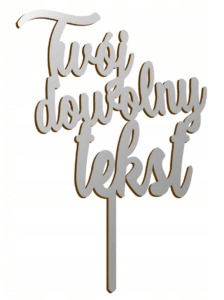 Topper na tort lustro dowolny tekst