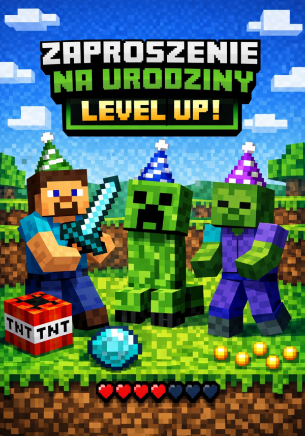 Zaproszenia na urodziny minecraft