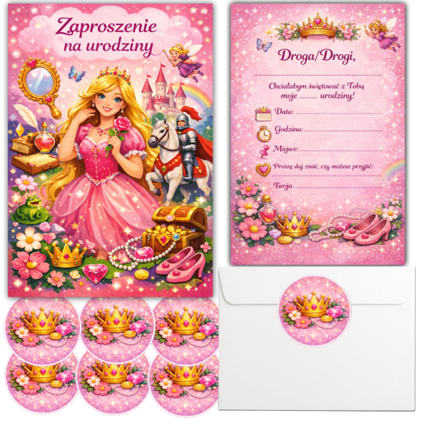 Zaproszenia Urodzinowe Księżniczka