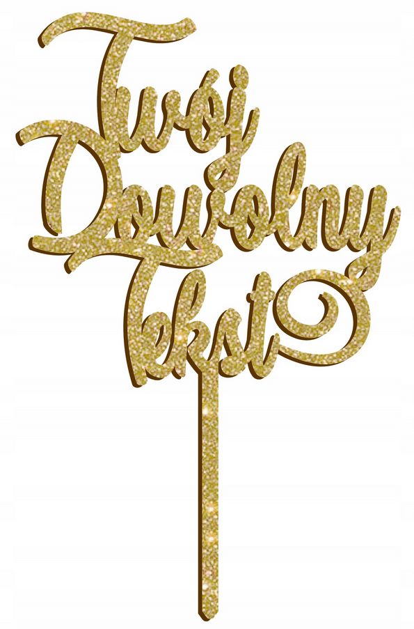 TOPPER Personalizowany Tekst Brokatowy Black Rose – Złoty