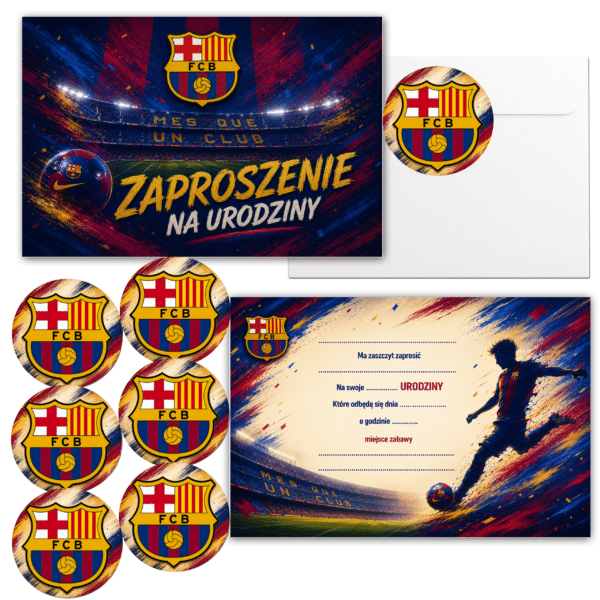 Zaproszenia Urodzinowe FC Barcelona